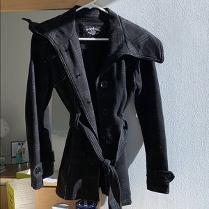 Black Double Breasted Peacoat